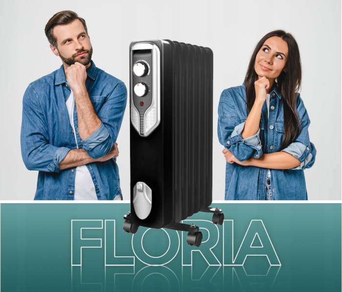 Calorifer electric Floria ZLN3659,Negru 2000 W, 9 elementi, 3 trepte de putere, Termostat reglabil, Protectie supra-incalzire, Indicator luminos,  [6]
