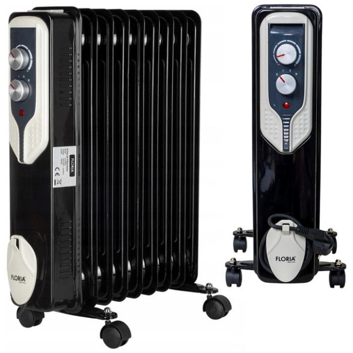 Calorifer electric Floria ZLN3659,Negru 2000 W, 9 elementi, 3 trepte de putere, Termostat reglabil, Protectie supra-incalzire, Indicator luminos,  [7]