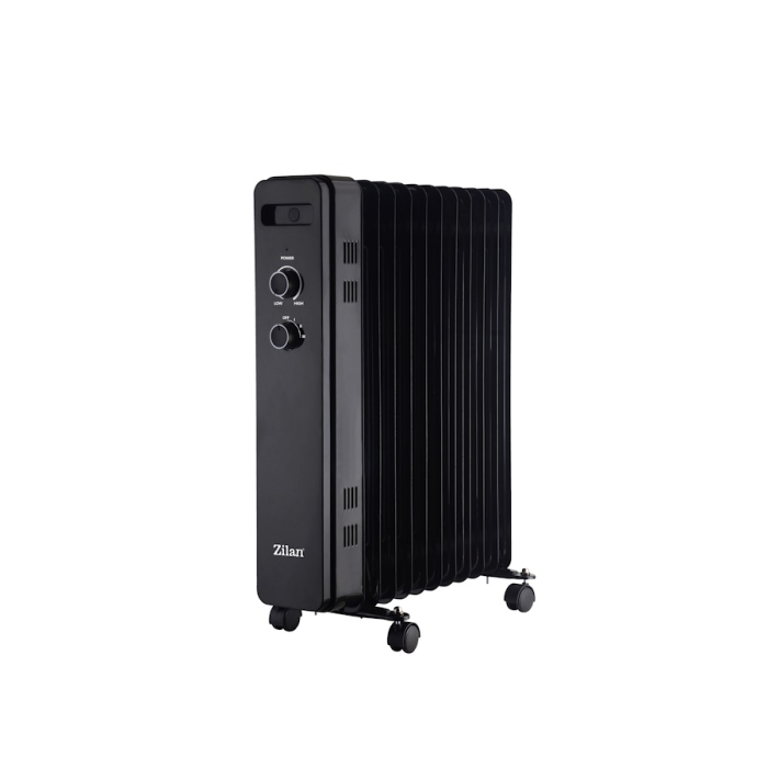 Calorifer electric zilan ZLN8450 Negru, putere 2500W, 11 elementi, siguranta la cadere [1]