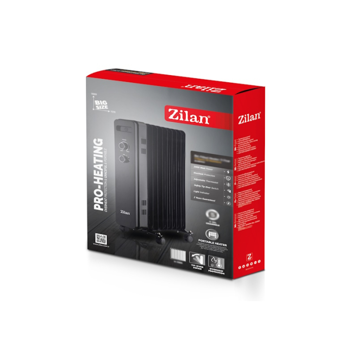 Calorifer electric Zilan ZLN8467 Negru, 13 elementi, indicator luminos, putere 2500W [2]