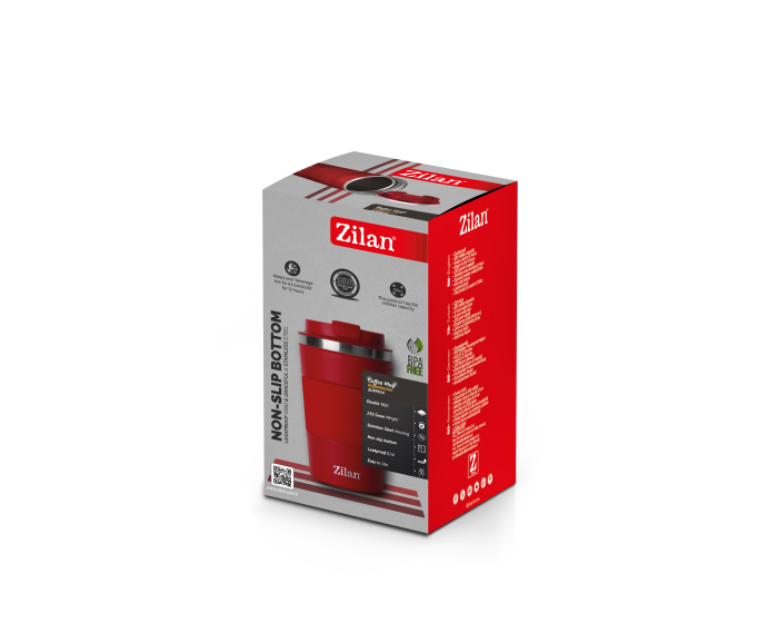 Cana de cafea Zilan ZLN9924 termos, capacitate 510ml, interior din inox, pereti dublii, rosu [2]