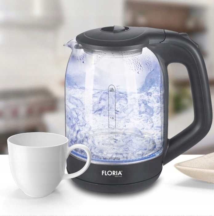 Cana fierbator din sticla FLORIA ZLN3505, Leduri iluminare apa, Putere 1500 W, Capacitate 1.8L [5]