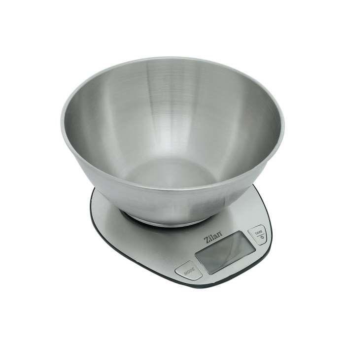 Cantar alimentar digital Zilan ZLN2960 Gri, ecran LED, indicator de baterie scazuta, inox [2]