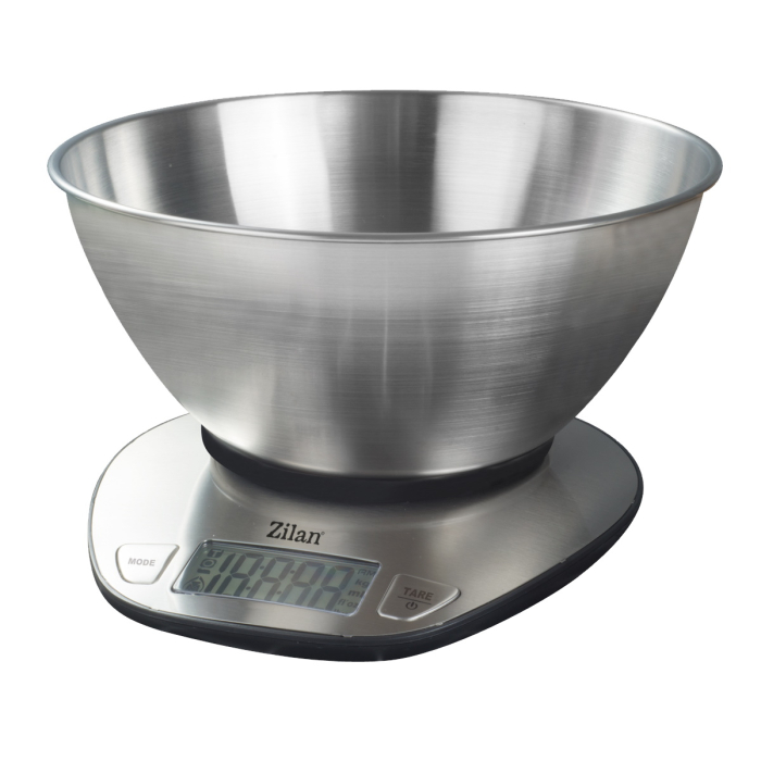 Cantar alimentar digital Zilan ZLN2960 Gri, ecran LED, indicator de baterie scazuta, inox [1]