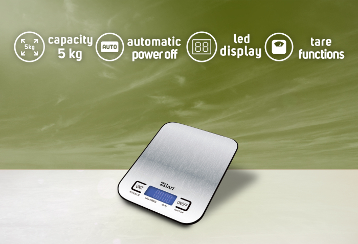 Cantar alimentar digital Zilan ZLN2984 Gri, capacitate 5000g, inchidere automata [11]