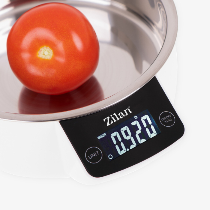 Cantar alimentar Zilan ZLN2977 Alb, ecran digital, bol de 900ml, capacitate maxima de 5 kg [2]