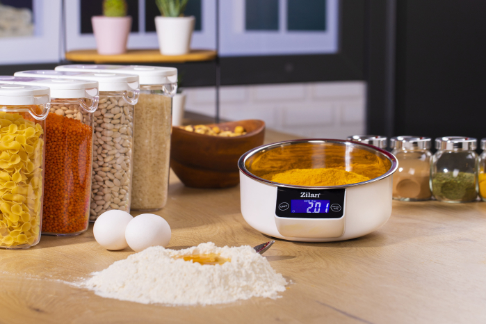 Cantar alimentar Zilan ZLN2977 Alb, ecran digital, bol de 900ml, capacitate maxima de 5 kg [6]