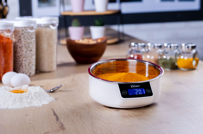 Cantar alimentar Zilan ZLN2977 Alb, ecran digital, bol de 900ml, capacitate maxima de 5 kg [9]