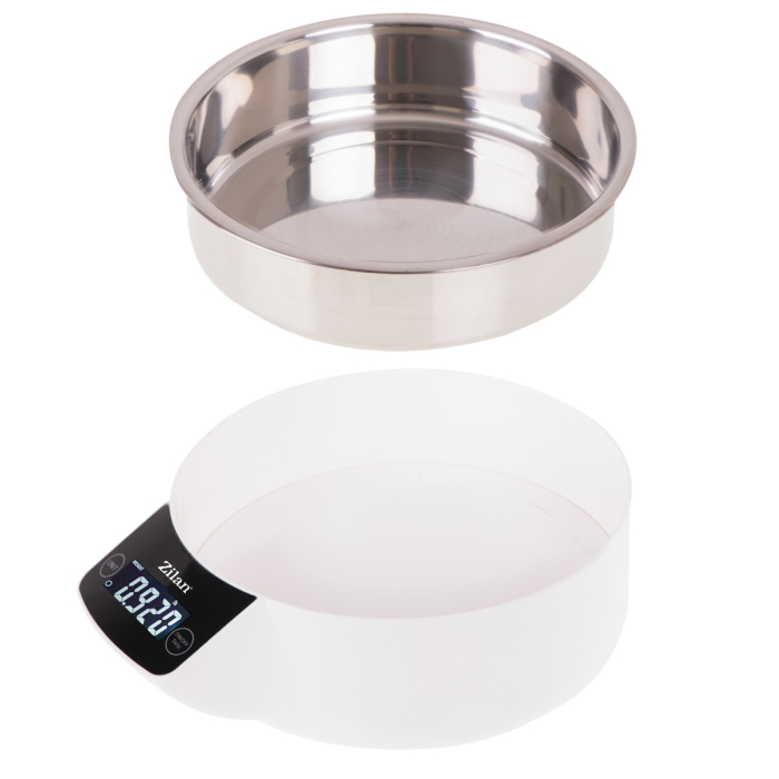 Cantar alimentar Zilan ZLN2977 Alb, ecran digital, bol de 900ml, capacitate maxima de 5 kg [3]