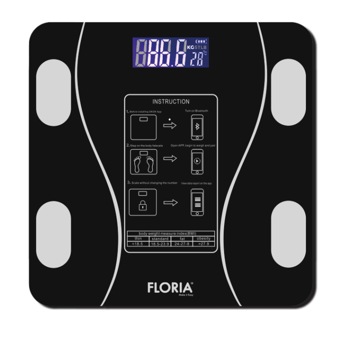 Cantar corporal Zilan ZLN8962 din sticla securizata, capacitate 3-180kg, Aplicatie OKOK, Display LCD [2]