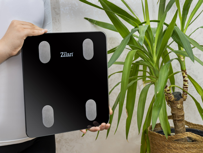 Cantar corporal Zilan ZLN8980 din sticla securizata, capacitate 3-180kg, Aplicatie OKOK, Display LED [3]