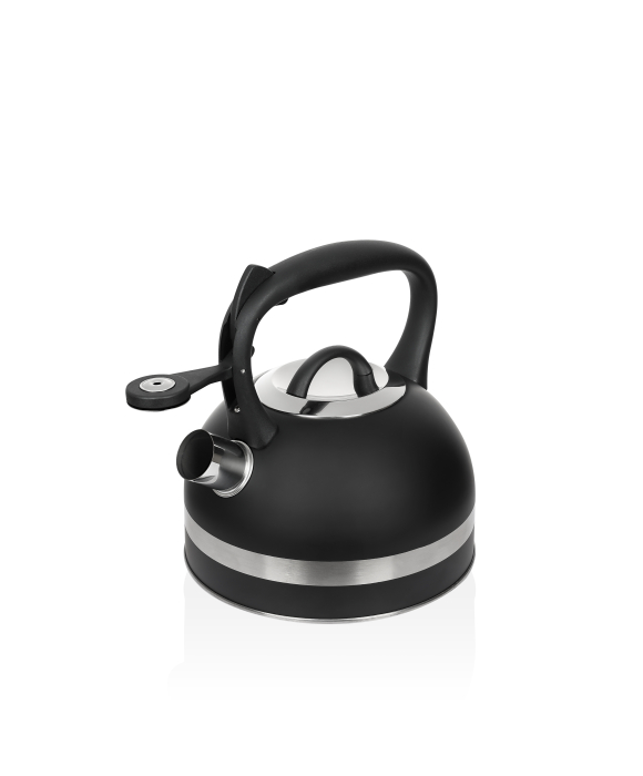 Ceainic din inox cu fluier Zilan ZLN1283, Culoare negru, Compatibil gaz, electric  inductie, Capacitate 3L [2]