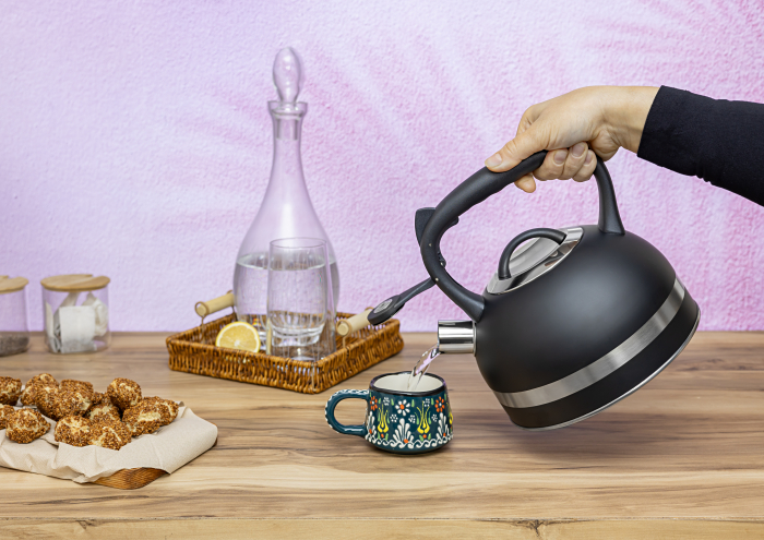 Ceainic din inox cu fluier Zilan ZLN1283, Culoare negru, Compatibil gaz, electric  inductie, Capacitate 3L [5]