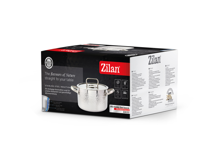 Cratita din inox Zilan ZLN1313, 2.5L, Diametru 20 cm, Manere nituite, Compatibil gaz, inductie  electric, Compatibil masina de spalat vase [7]