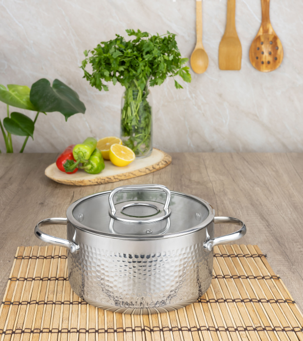 Cratita din inox Zilan ZLN1313, 2.5L, Diametru 20 cm, Manere nituite, Compatibil gaz, inductie  electric, Compatibil masina de spalat vase [4]