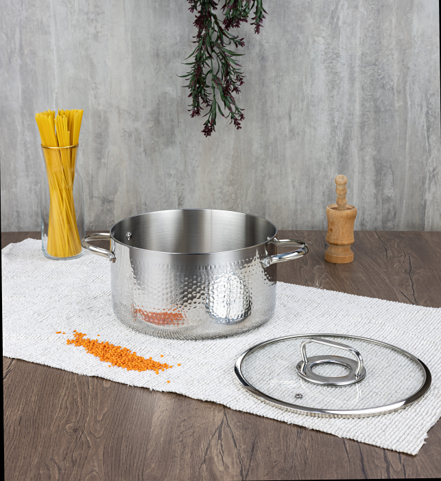 Cratita din inox Zilan ZLN1320, 4.5L, Diametru 24 cm, Manere nituite, Compatibil gaz, inductie  electric, Compatibil masina de spalat vase [4]