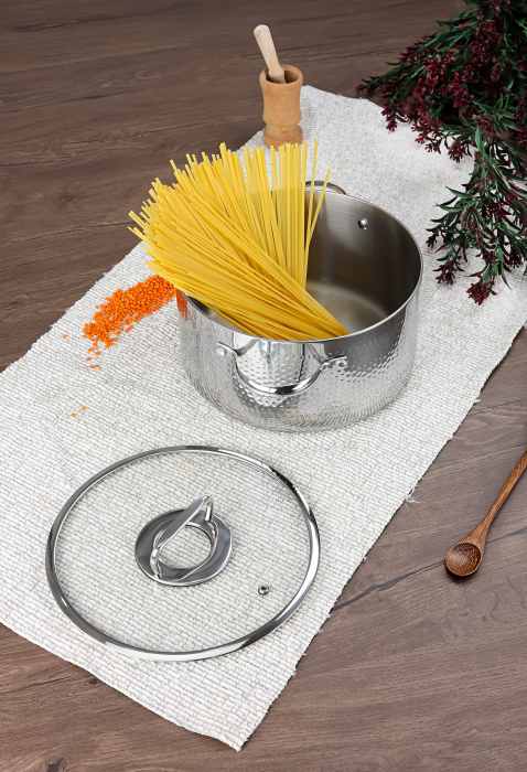 Cratita din inox Zilan ZLN1320, 4.5L, Diametru 24 cm, Manere nituite, Compatibil gaz, inductie  electric, Compatibil masina de spalat vase [5]