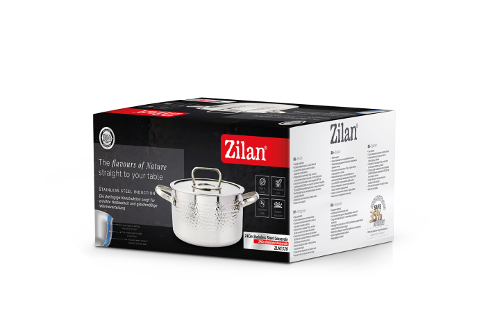Cratita din inox Zilan ZLN1320, 4.5L, Diametru 24 cm, Manere nituite, Compatibil gaz, inductie  electric, Compatibil masina de spalat vase [7]