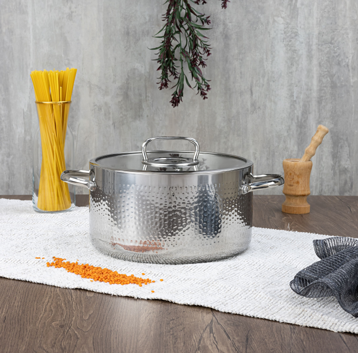 Cratita din inox Zilan ZLN1320, 4.5L, Diametru 24 cm, Manere nituite, Compatibil gaz, inductie  electric, Compatibil masina de spalat vase [2]