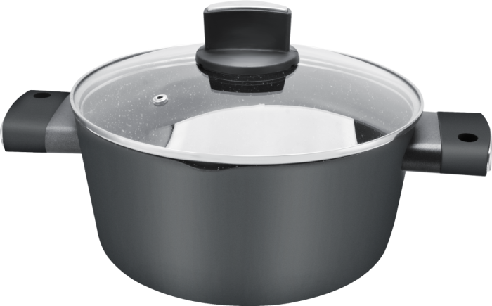 Cratita Zilan ZLN0850 Negru cu invelis din marmura, 5 straturi, 26 cm si manere fine la atingere, 5.7 L [7]