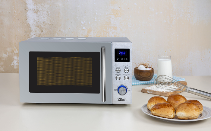Cuptor cu microunde digital Zilan ZLN1238, Putere 700W, Capacitate 20L, Functie de dezghetare, Panou din inox, Afisaj digital [5]