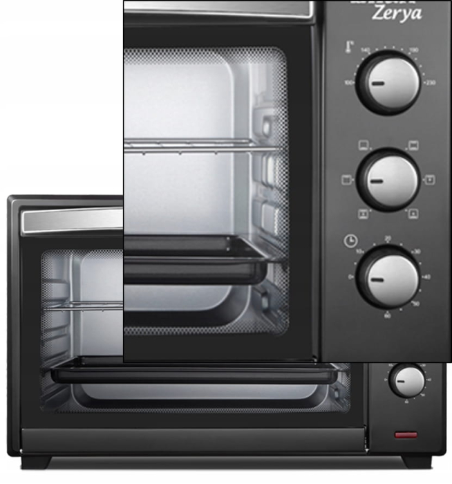 Cuptor electric cu ventilator ZILAN ZLN3727 Negru, Capacitate 45L, Putere 2000W, Geam dublu, Temporizator 60 min, Temperatura maxima 230 grade celsius [6]