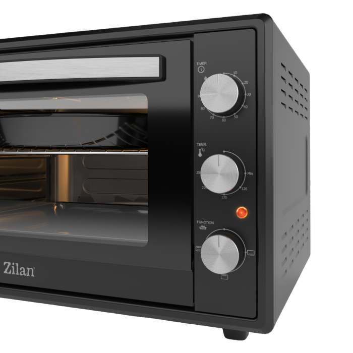 Cuptor electric Zilan ZLN2433, Putere 2000W, Capacitate 65L, Geam dublu, Timer, Termostat, 3 trepte putere, interior emailat, Negru [6]