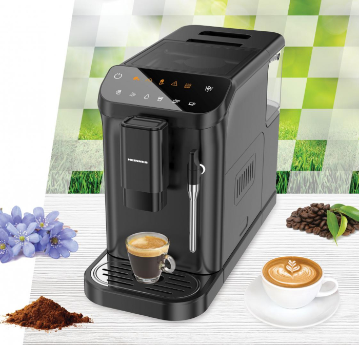 Espressor automat Heinner Buongiorno HEMA-D20DBK, 1350W, 20 bar, capacitate rezervor apa 1.5L, capacitate compartiment boabe 190g, Negru [4]