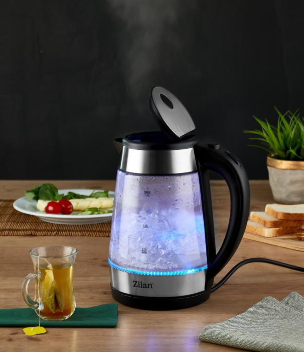 Fierbator Apa ZILAN ZLN3963, 2200W, 1.7L, Iluminare LED, Sticla [6]
