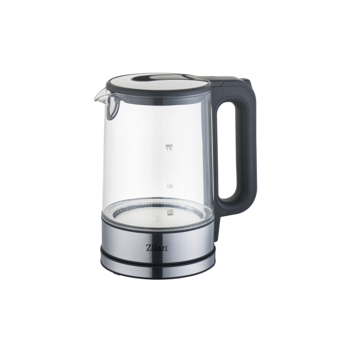 Fierbator cu LED albastru Zilan ZLN1796, 1.7L, 2200 W, transparent [1]