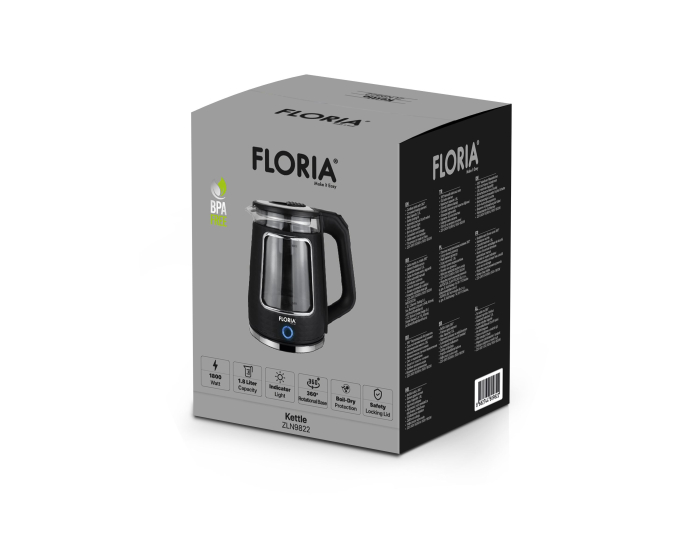 Fierbator Floria ZLN9822, Capacitate 1.8L, Baza rotativa 360°, Oprire automata/manuala, Indicator luminos, 1800W [2]