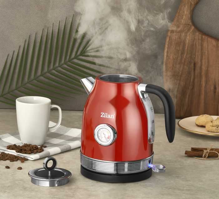 Fierbator RETRO Zilan ZLN7033 Rosu, Capacitate 1.7 Litri, Putere 2200W, Rotire 360 [3]