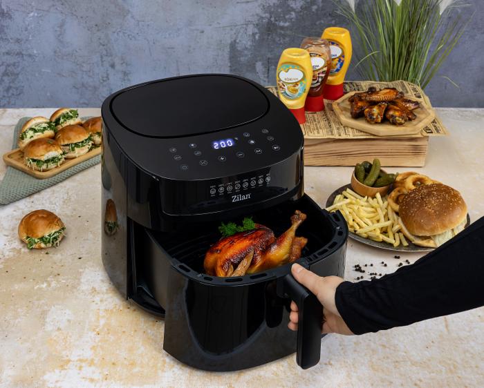 Friteuza cu aer cald Zilan ZLN7999 Negru, putere 1800 W, ecran digital, panou cu comenzi tactile [5]