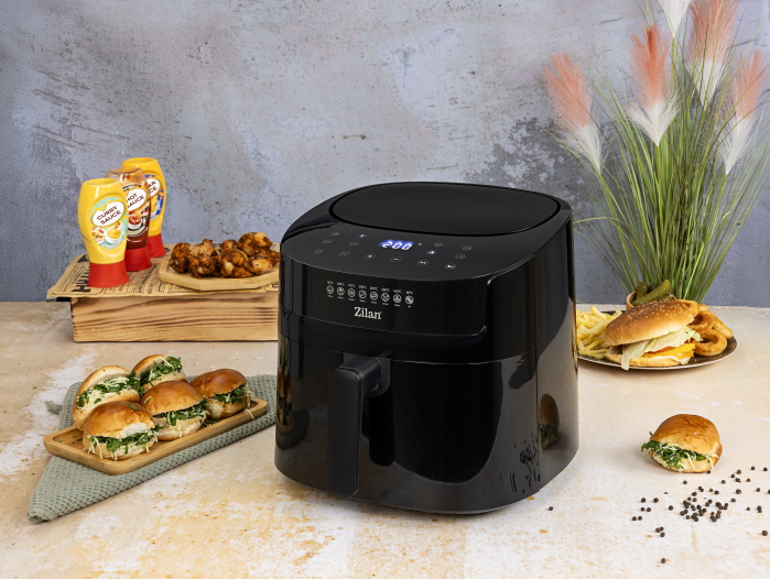Friteuza cu aer cald Zilan ZLN7999 Negru, putere 1800 W, ecran digital, panou cu comenzi tactile [4]