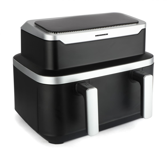 Friteuza dubla cu aer cald Heinner HAF-DDB9BK26, 2600W, capacitate: 9L, control digital individual, timer 60 min, 10 programe presetate, auto-oprire, negru [5]