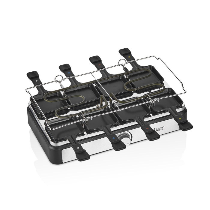 Gratar electric cu raclette Zilan ZLN8863, placa de piatra si placa de aluminiu, putere 1400 W, Gri [2]