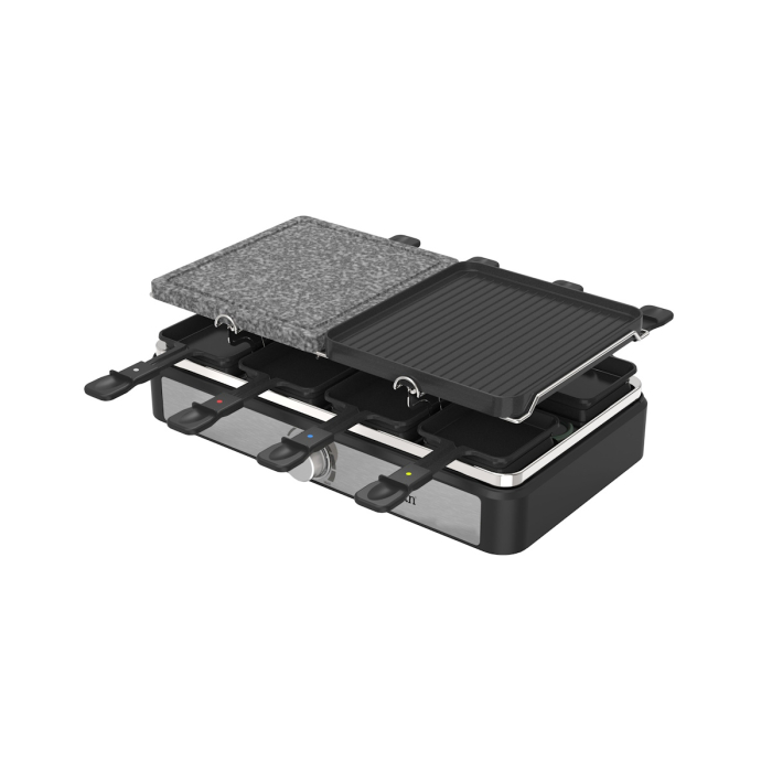 Gratar electric cu raclette Zilan ZLN8863, placa de piatra si placa de aluminiu, putere 1400 W, Gri [10]