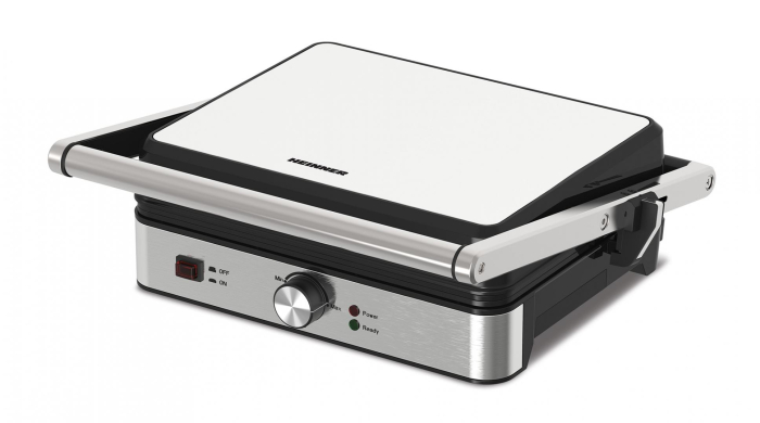 Gratar electric Heinner SunsetGrill HEG-K2000SS, 2000W, Placi antiaderente, Temperatura reglabila, Deschidere 180˚, Tava colectare ulei [4]
