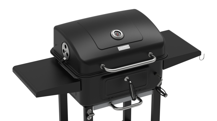 Gratar pentru exterior Zilan ZLN3574, Fabricat din materiale durabile, Grila de gatit 54x42.5 cm din otel cromat, Termometru incorporat, Mobilitate pe roti [3]