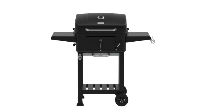 Gratar pentru exterior Zilan ZLN3574, Fabricat din materiale durabile, Grila de gatit 54x42.5 cm din otel cromat, Termometru incorporat, Mobilitate pe roti [2]