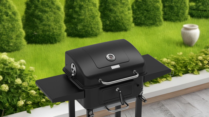 Gratar pentru exterior Zilan ZLN3574, Fabricat din materiale durabile, Grila de gatit 54x42.5 cm din otel cromat, Termometru incorporat, Mobilitate pe roti [6]