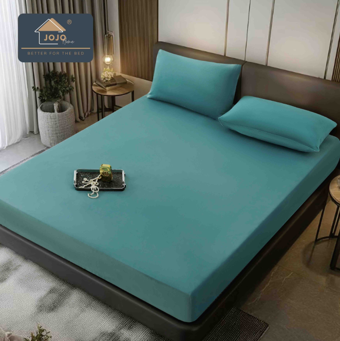 Huse de pat, 3 Piese, Catifea cu elastic 180x200, Verde [1]