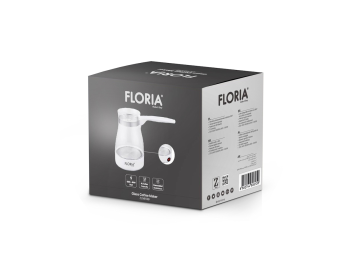 Ibric electric Floria ZLN8139 Alb, carcasa din sticla, capacitate de 0.5 Litri, putere 800W [3]