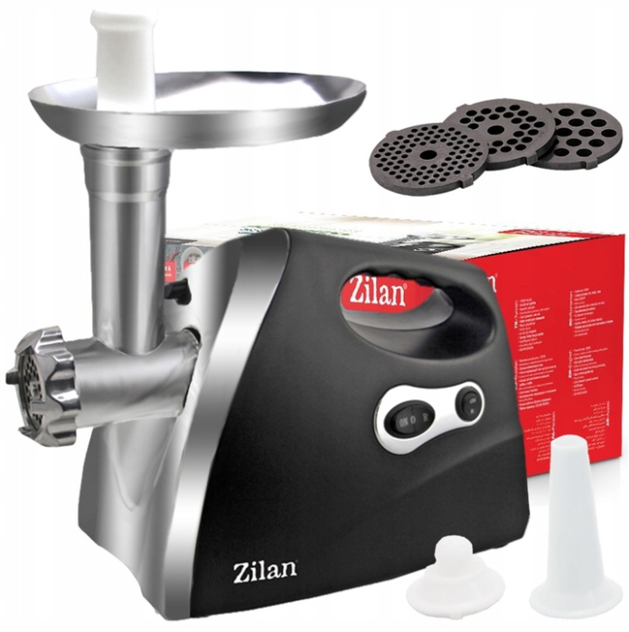 Masina de tocat carne ZILAN ZLN7599,Negru 1200W, Tava si panou inox, Accesorii umplut carnati, Functie revers, 1.6kg/min, [8]