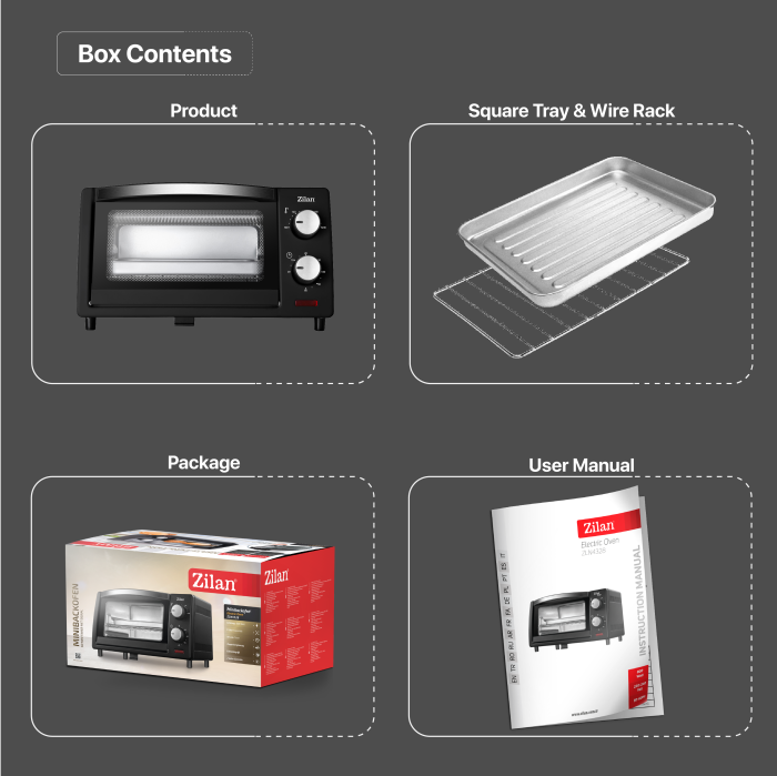 Mini cuptor Zilan-Roza ZLN4328, 9L, 800W, Geam dublu, Temporizator 60 min [7]