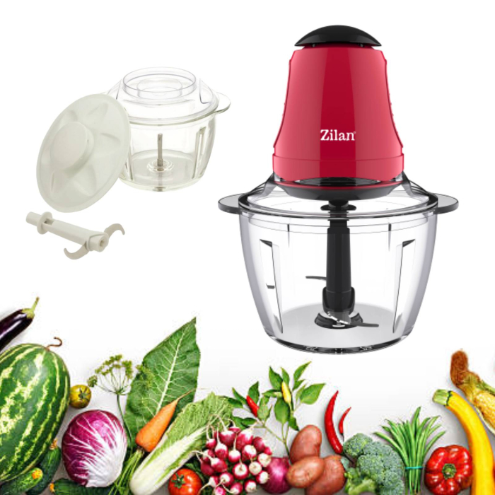 Mini tocator Zilan ZLN5619 Rosu, putere 200W, capacitate 1L, vas din sticla [6]