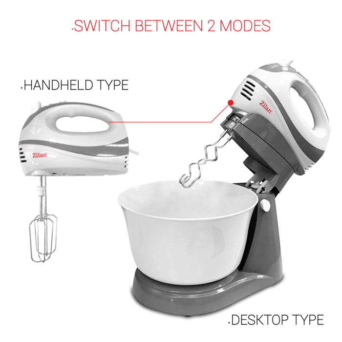 Mixer cu Bol capacitate mare 3.5litri ZILAN ZLN8419, putere 300W, functie turbo [7]