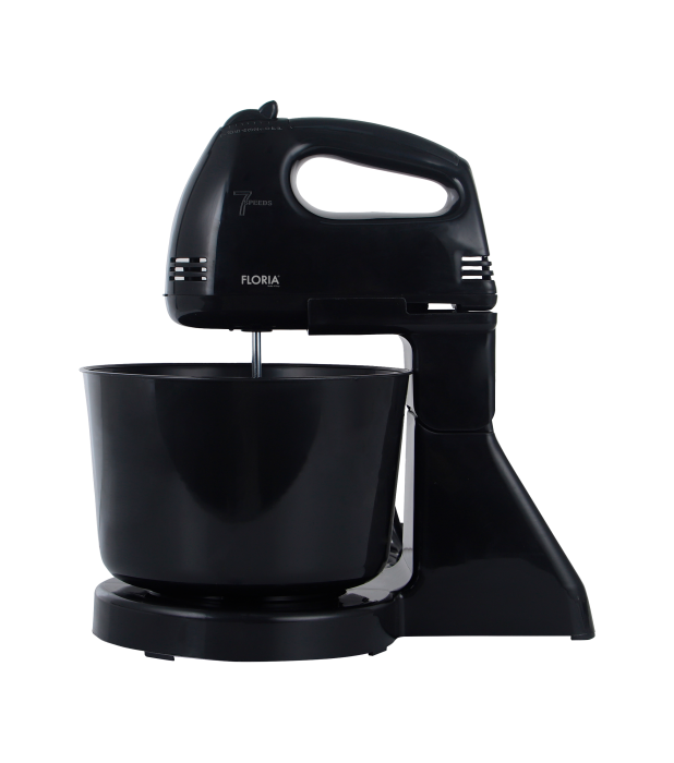 Mixer cu bol Floria ZLN7574 Negru, 7 viteze, Bol plastic 2 Litri, Putere 150W, Negru [2]