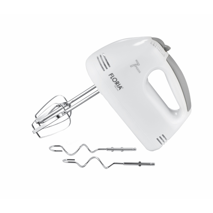 Mixer de mana Floria ZLN7565, ALB Putere 100 W, 7 viteze, Buton eliberare accesorii [2]