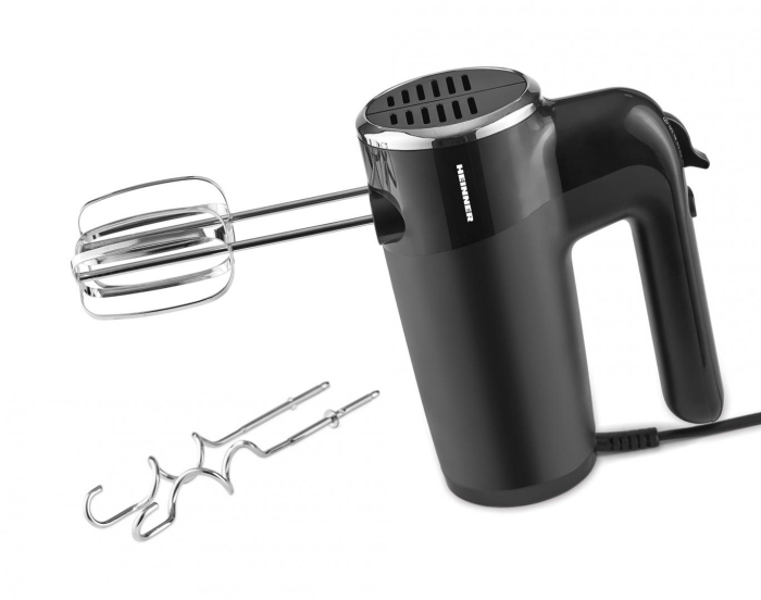 Mixer de mana Heinner HM-300BK, 300W, 6 viteze + Turbo,accesorii din inox, negru [1]